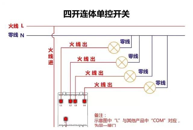 最全开关接线图：单控、双控、三控、四控！