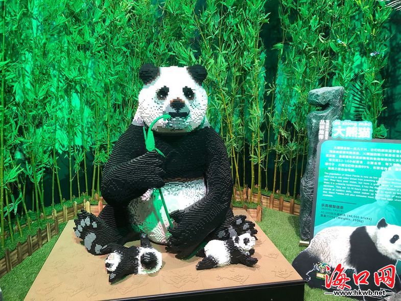 濒危动物环保展海口启动 乐高积木拼出动物“萌态”