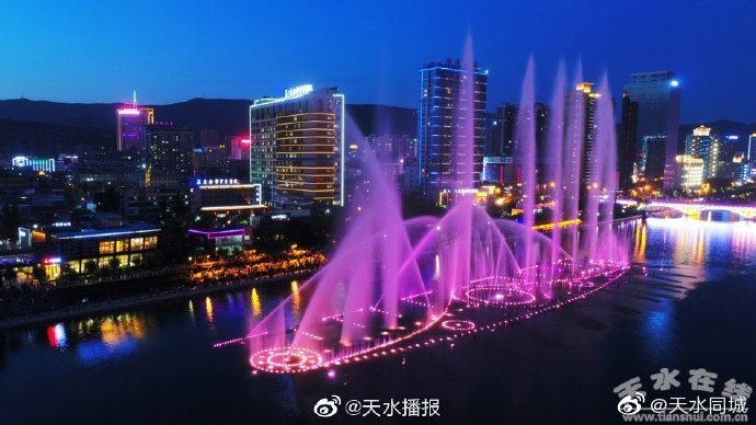 天水湖音乐喷泉5月1日起播放　至10月7日结束