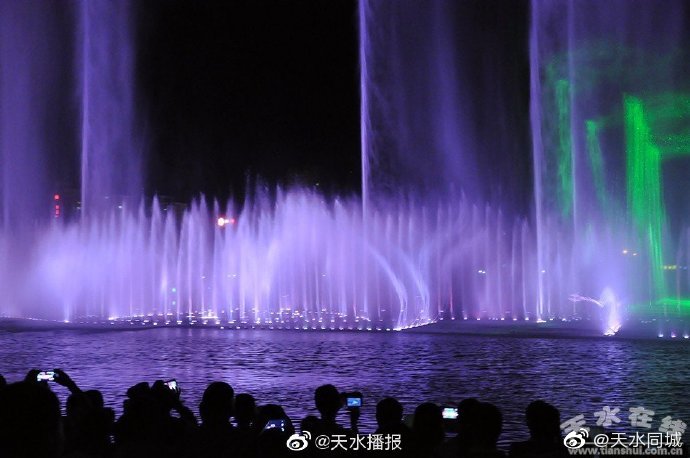 天水湖音乐喷泉5月1日起播放　至10月7日结束