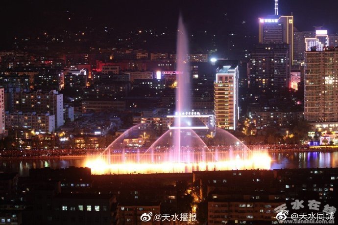 天水湖音乐喷泉5月1日起播放　至10月7日结束