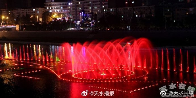 天水湖音乐喷泉5月1日起播放　至10月7日结束