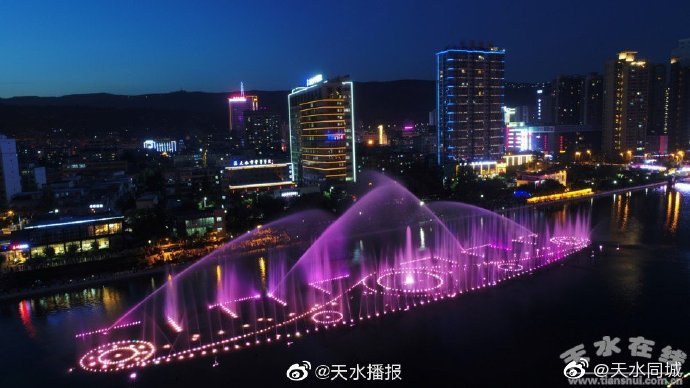 天水湖音乐喷泉5月1日起播放　至10月7日结束