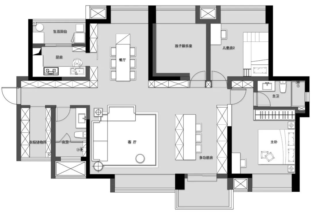 120㎡现代简约，搁板+照片做背景墙，这餐厅真温馨