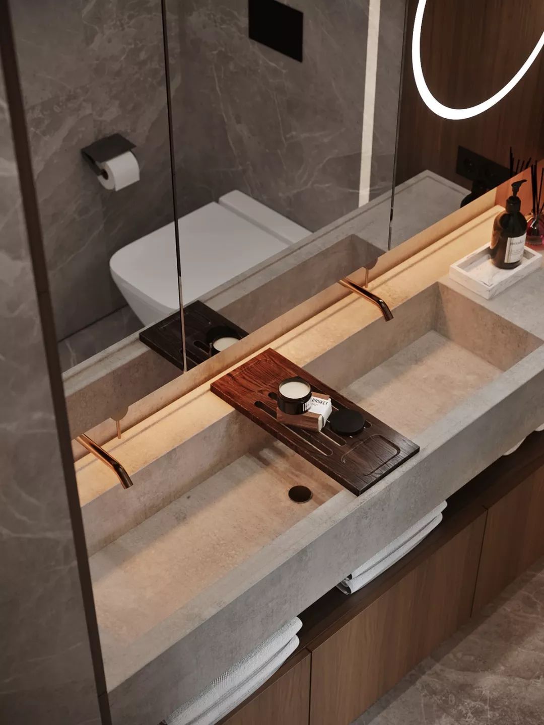 115㎡ 原木+大理石，让家更有质感