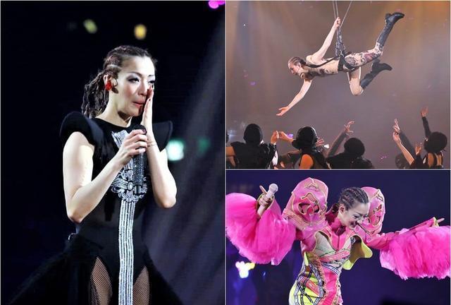 郑秀文演唱会火热开唱，服饰造型大胆前卫，许志安台下表情凝重