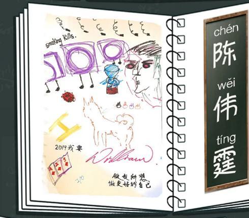 蘑菇屋留言本：陈伟霆自画像太抽象，周笔畅字好看能排前三