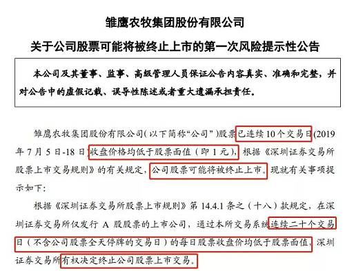 今日上午，*ST雏牧又大跌3.23%，收报0.9元，基本可以确定，今日收盘价将继续低于1元面值，又多了1个交易日。
