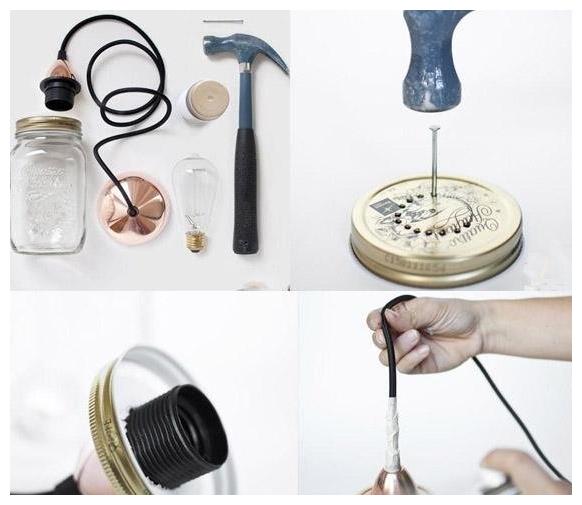 玻璃片DIY的组合立体灯和罐头瓶、玻璃珠打造的超个性创意灯具