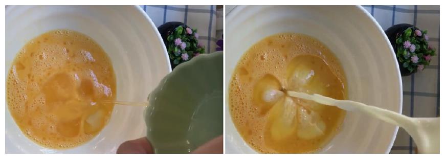 两个鸡蛋,一杯面粉,充分搅拌,饼干蛋卷轻松做,比买的都好吃