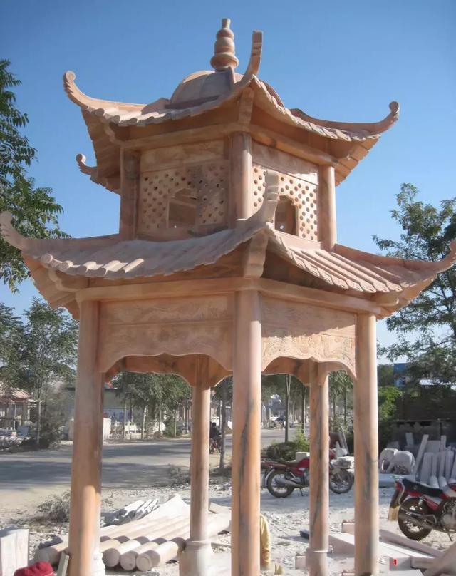 园林景观中的装饰——石雕凉亭