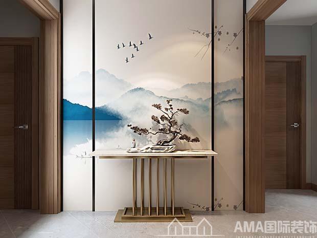 济南章丘天马相城180平新中式大平层装修案例-AMA国际装饰