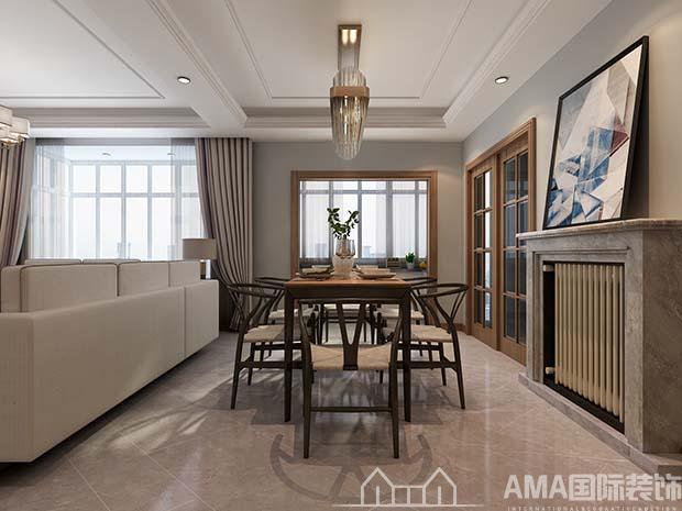 济南章丘天马相城180平新中式大平层装修案例-AMA国际装饰