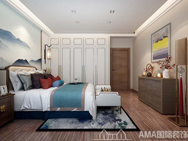 济南章丘天马相城180平新中式大平层装修案例-AMA国际装饰