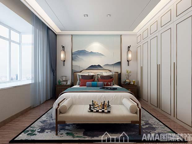 济南章丘天马相城180平新中式大平层装修案例-AMA国际装饰