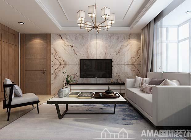 济南章丘天马相城180平新中式大平层装修案例-AMA国际装饰