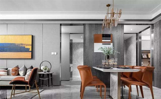 135㎡轻奢风四居，高级灰+大理石+黄铜金，这样的家才叫顶级