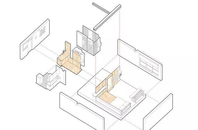 26㎡单身公寓，玄关也是厨房，走道藏衣柜，还有宽敞客厅