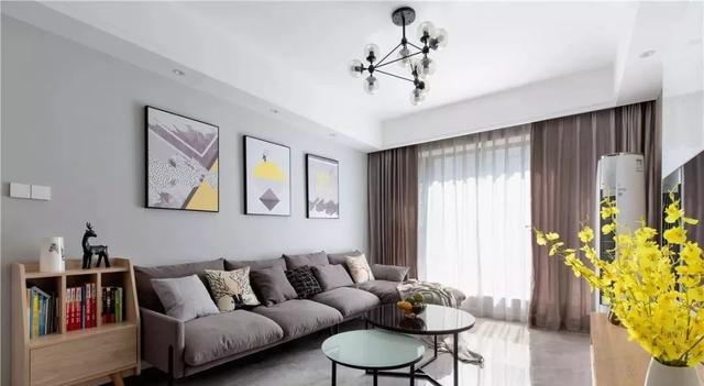 109平北欧三居,大理石+木饰面打造的电视墙你见过吗?