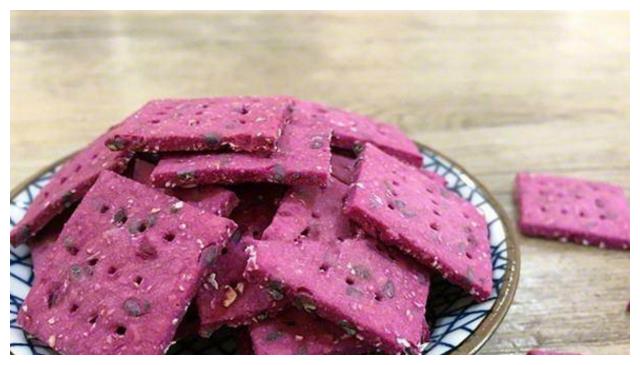 嘎嘣脆的紫薯燕麦饼干、自己在家里做、无油无糖