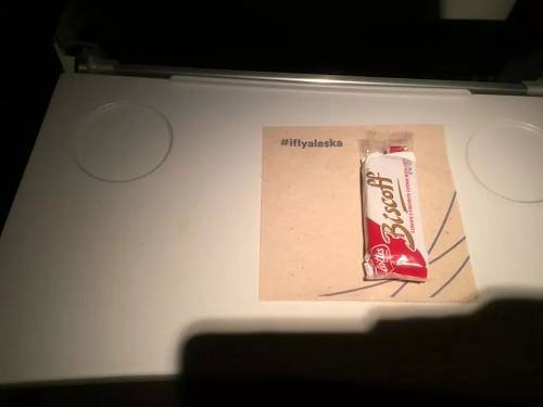 知乎网友Robert Cheng乘坐的阿拉斯加航空,从西雅图前往Fairbanks,飞行时长三个半小时,餐食却只有两块饼干 / 网络