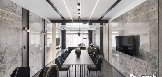 黑白灰的大理石家装