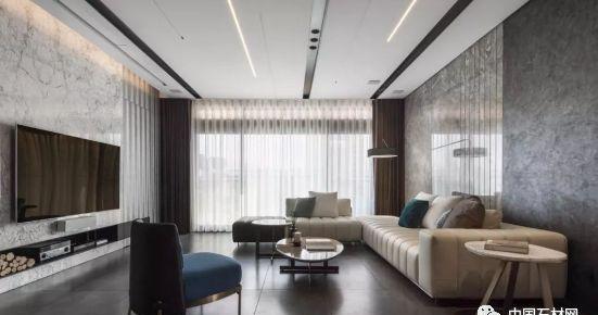 黑白灰的大理石家装