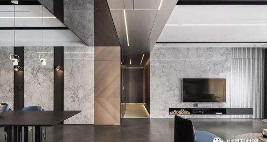 黑白灰的大理石家装