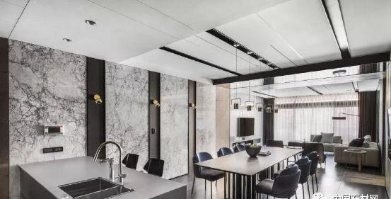 黑白灰的大理石家装