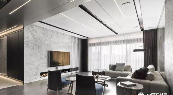 黑白灰的大理石家装