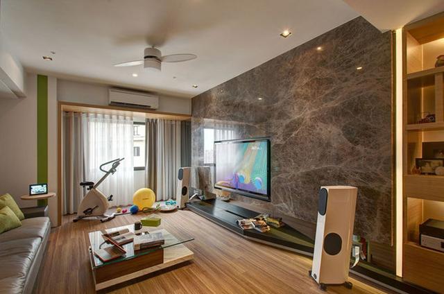 三室两厅的新房，大理石配上原木风尽显气质亲戚上门都看红了眼