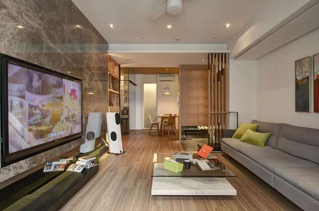 三室两厅的新房，大理石配上原木风尽显气质亲戚上门都看红了眼