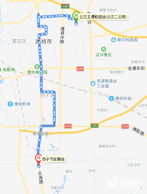 受潍县中路桐荫街路口安装隔离护栏影响 潍坊72路公交车将“变道”行驶