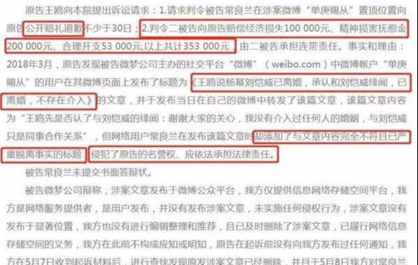 王鸥告杨幂粉丝侮辱诽谤，要求赔偿二十八万余元，被蜜蜂嘲缺钱