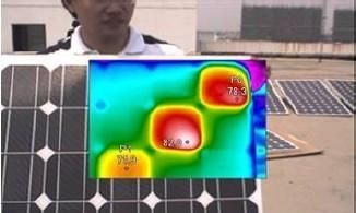 光伏行业用红外热像仪检测太阳能热斑的表现！都泰短波热像仪红外