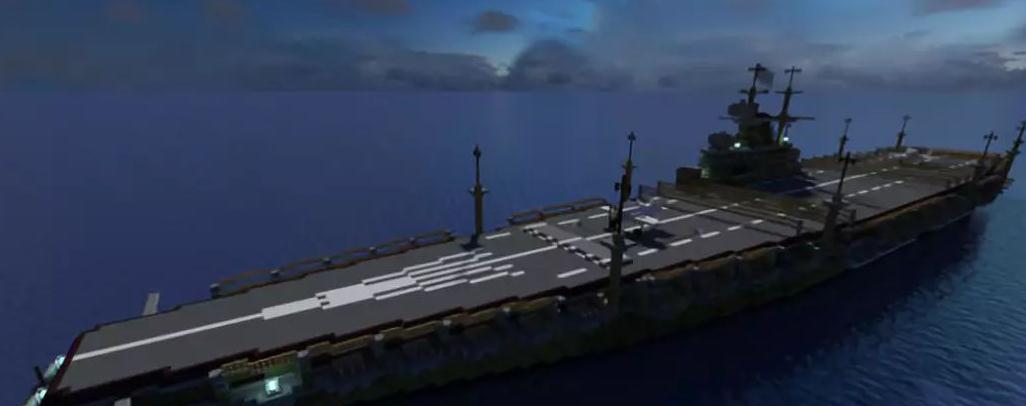 《我的世界》海上最强战力展览 同比例还原“钢铁巨兽”航空母舰