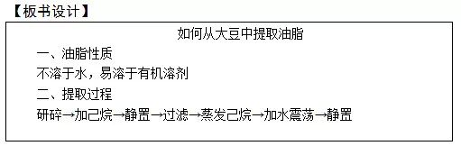 教学设计>初中化学《如何从大豆中提取油脂》教师资格证面试模板