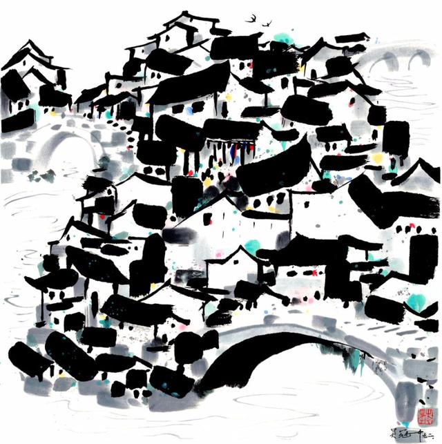 被吴冠中先生的江南人家美哭,有感情的作品才可能是艺术品