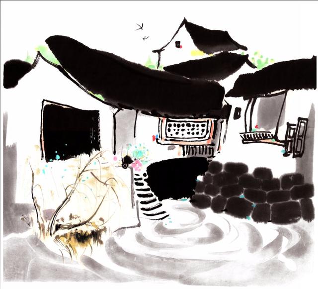 被吴冠中先生的江南人家美哭,有感情的作品才可能是艺术品