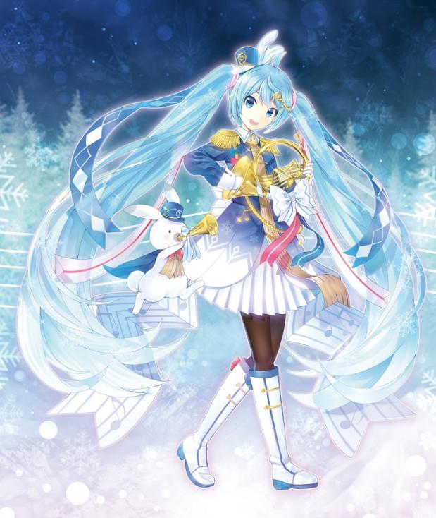 初音新形象冬天穿超短裙，发量又回来了，连宠物兔都会吹乐器了