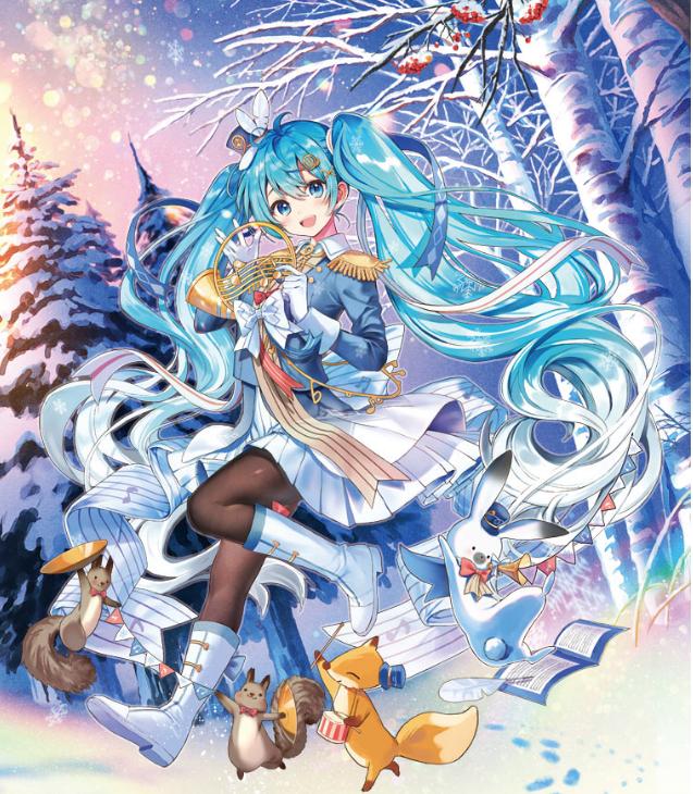 初音新形象冬天穿超短裙，发量又回来了，连宠物兔都会吹乐器了