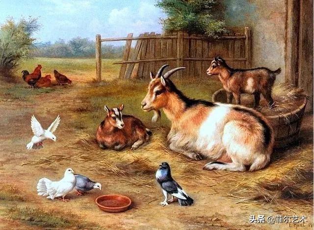 院子里的家禽~英国画家埃德加·亨特油画作品赏析