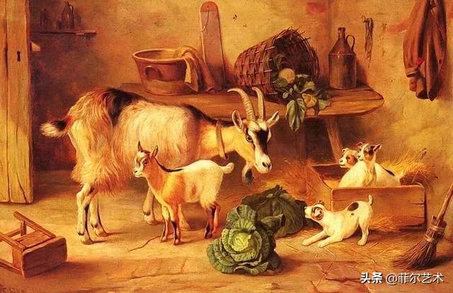 院子里的家禽~英国画家埃德加·亨特油画作品赏析