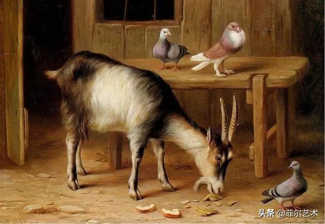 院子里的家禽~英国画家埃德加·亨特油画作品赏析