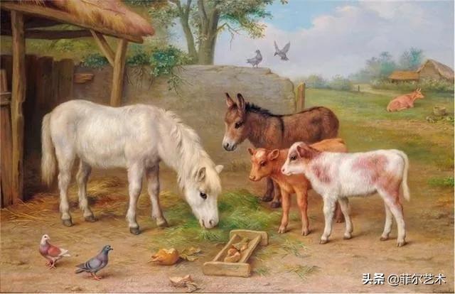 院子里的家禽~英国画家埃德加·亨特油画作品赏析