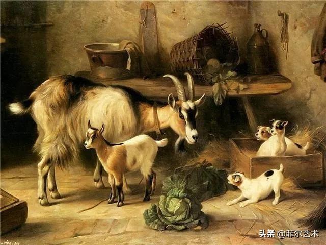 院子里的家禽~英国画家埃德加·亨特油画作品赏析