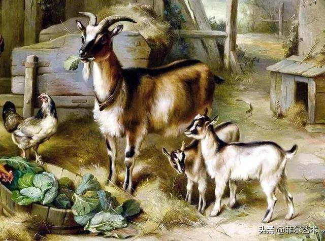 院子里的家禽~英国画家埃德加·亨特油画作品赏析