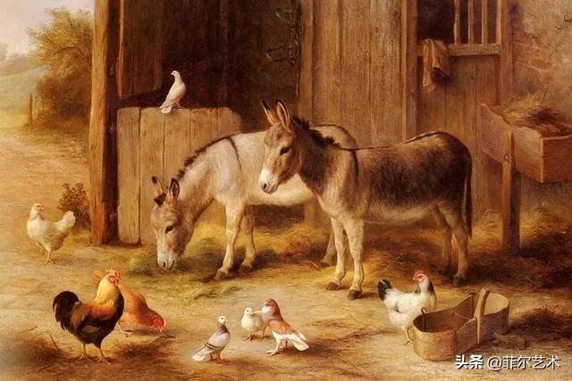 院子里的家禽~英国画家埃德加·亨特油画作品赏析