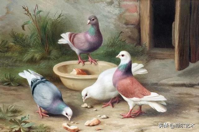 院子里的家禽~英国画家埃德加·亨特油画作品赏析