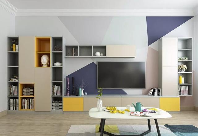 浅色系的客厅空间，电视背景墙的配色如何做？这些搭配给你好看